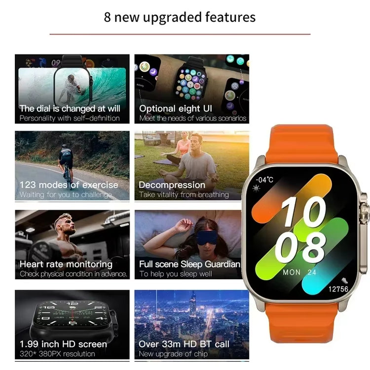 Smart Watch Bluetooth Talk Smartwatch Message Alert Heart Rate Monitor Sports Watch for Android IOS Men Women