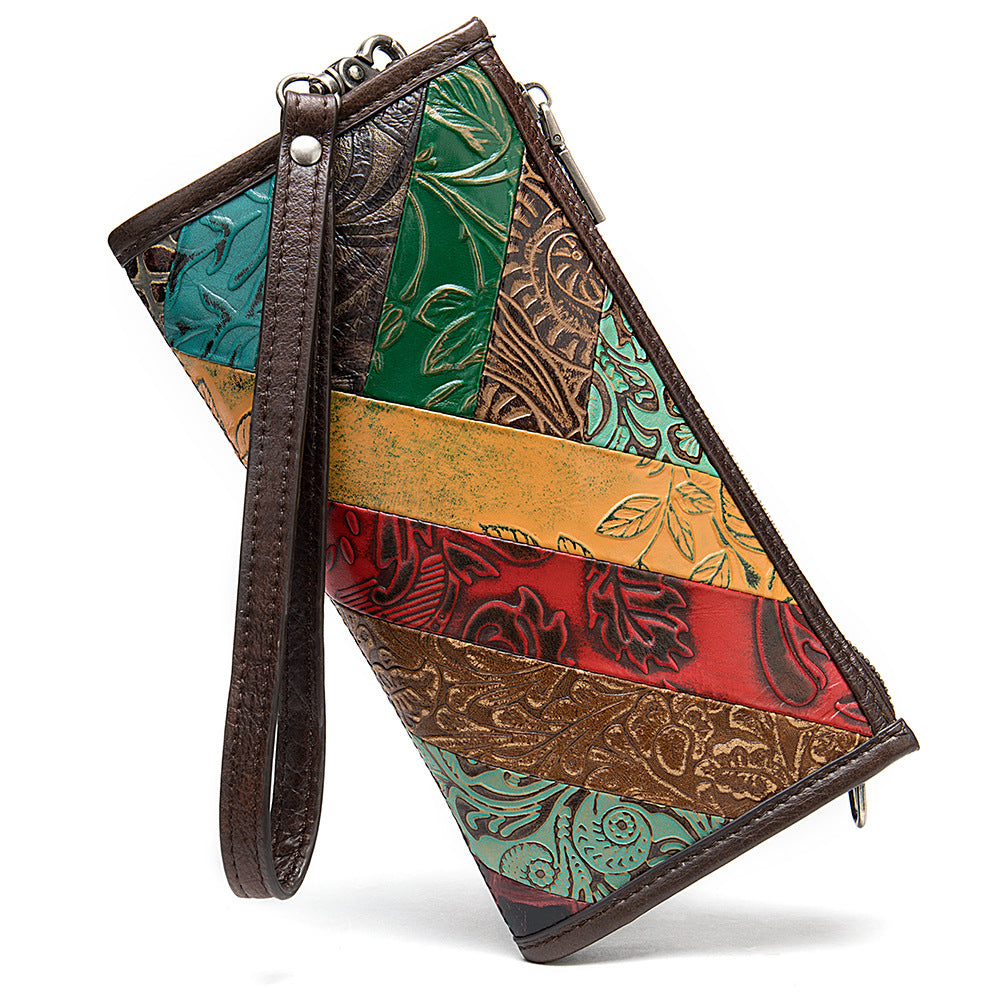 "Bolso de Mano en Piel Genuina Multicolor - Elegante y Exclusivo".