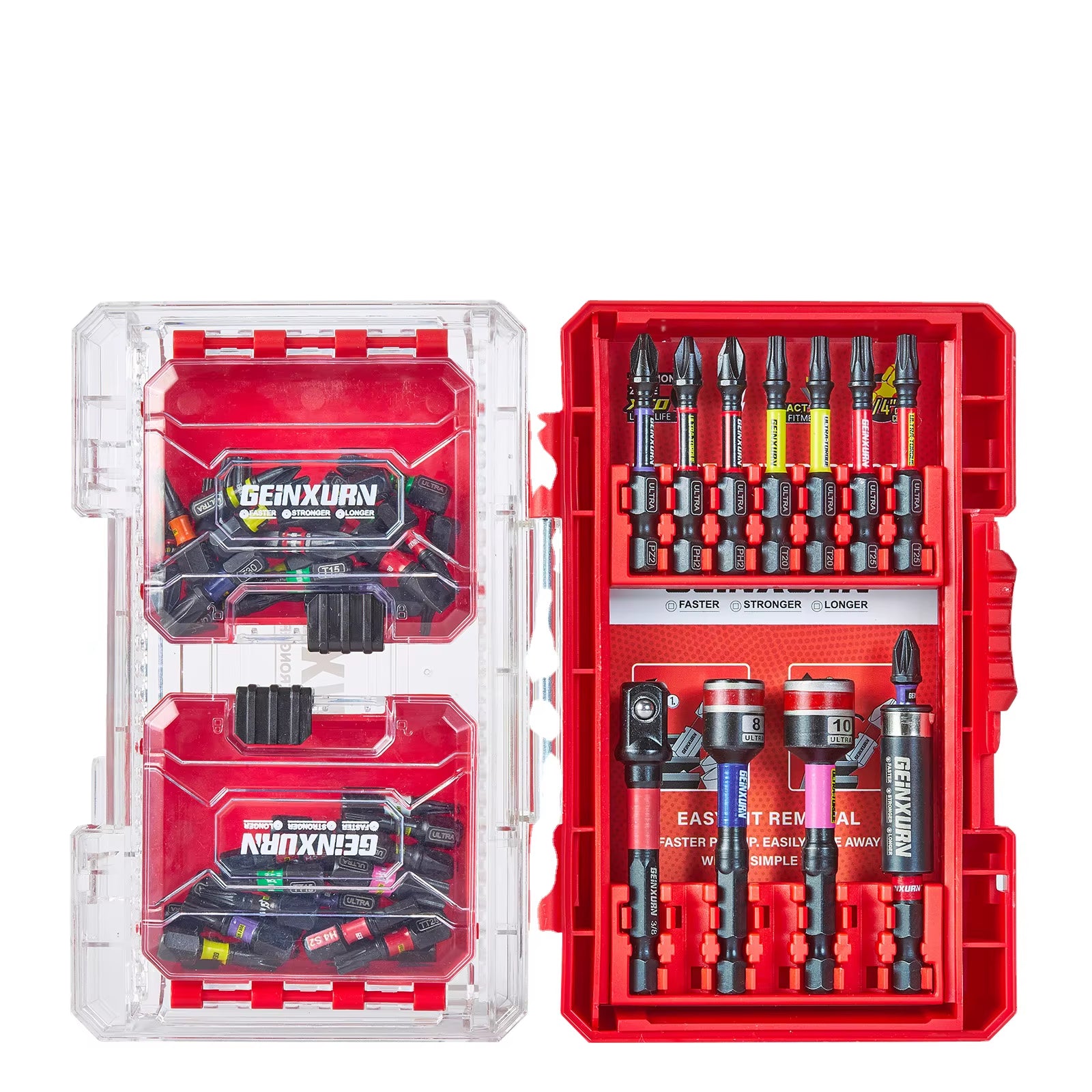 Ready to Ship in US Warehouse 52Pcs Red Case High-Torque Impact Set Industrial DIY Color-Coded Screwdriver Bits OEM Customizable